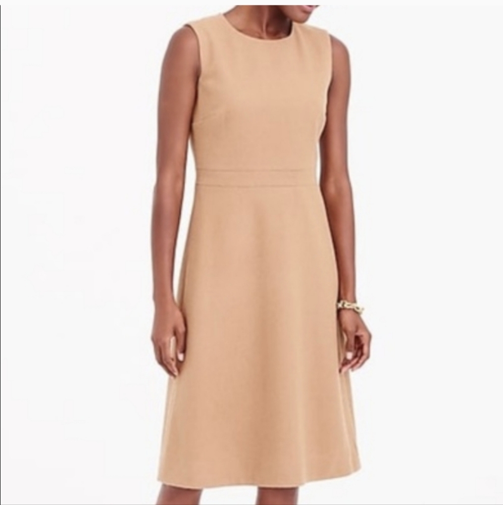 J. Crew 100% Wool Tan Sleeveless A Line Dress